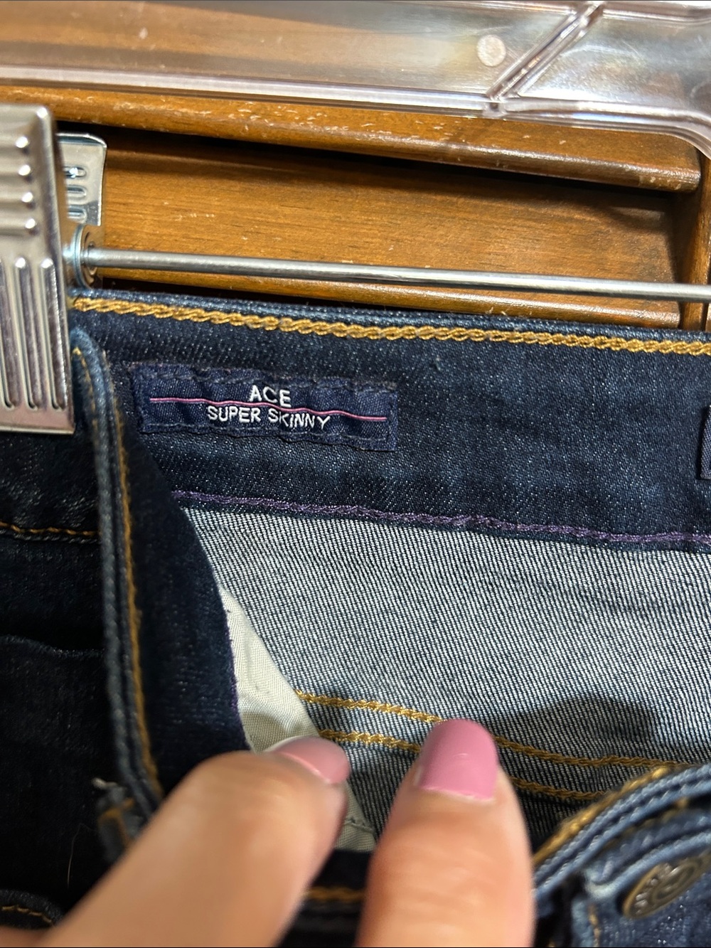 Vigoss Navy Distressed High Rise Super Skinny Ripped Jeans Size 28 - Picture 7 of 7